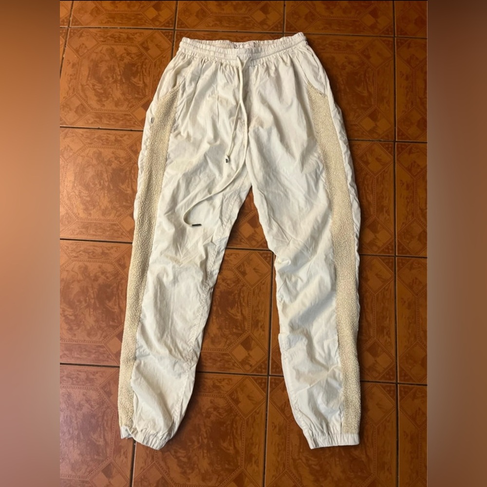 Cream Track Pants with Smooth Finish
